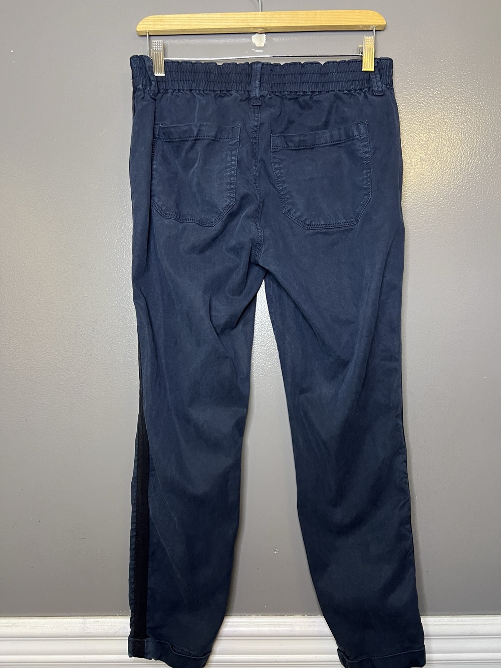 Paige Christy Pants Womens 27 Blue Jogger Elastic Drawstring Waist Stripe